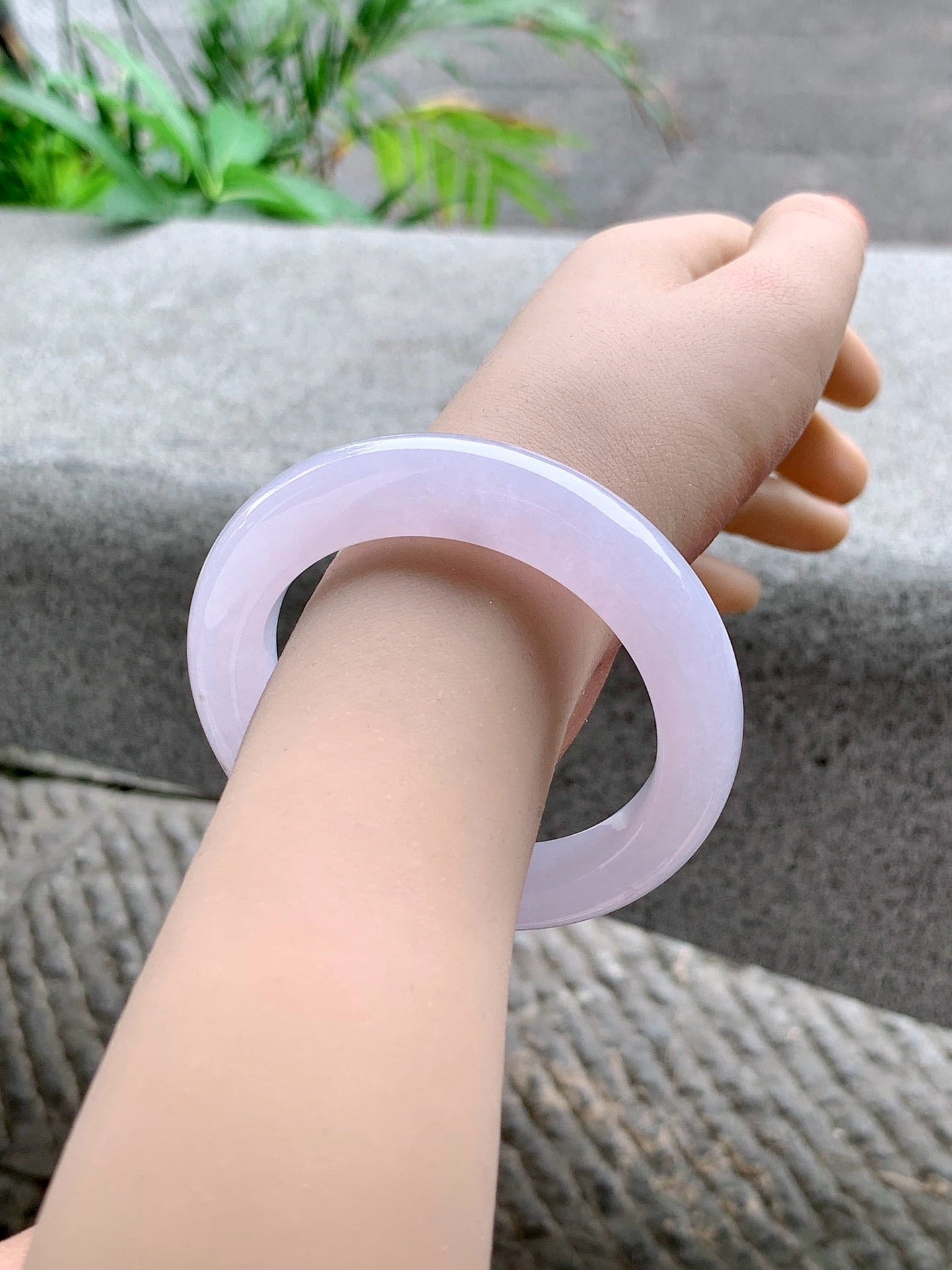 Yuanjiu Jewelry – Natural Jadeite Bracelet, Romantic Lavender Color, Elegant and Charming