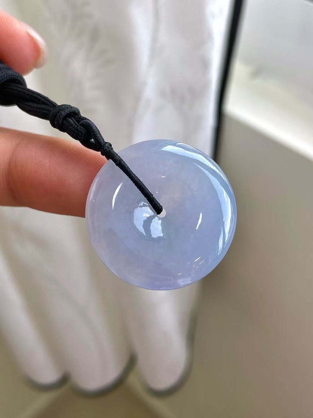 Yuanjiu Jewelry – Natural Icy Lavender Peace Buckle Loose Stone, Gently Elegant Icy Purple Jadeite