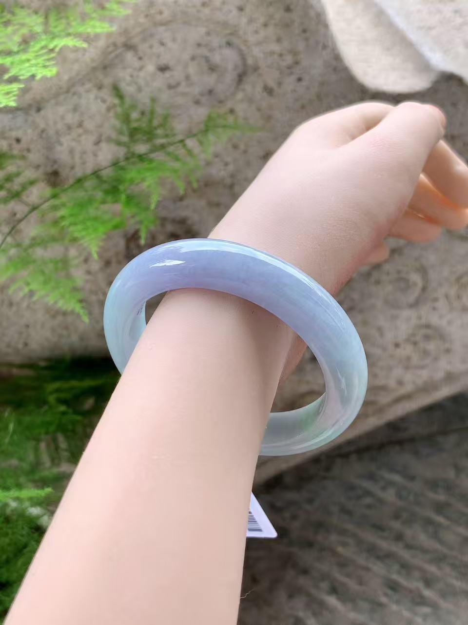 Yuanjiu Jewelry - Natural Floating Purple Jade Bangle, Spring Color Jade, Elegant and Graceful