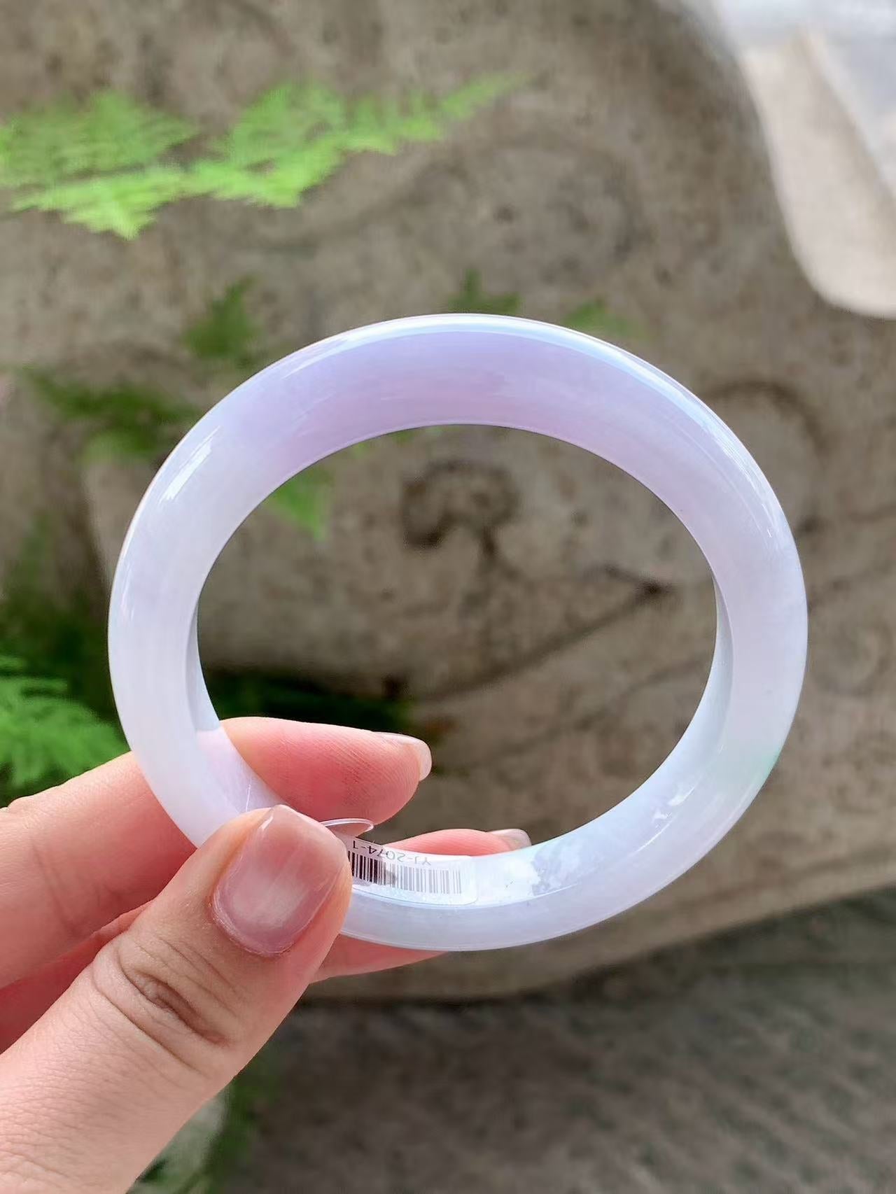 Yuanjiu Jewelry - Lavender Circular Jade Bangle, Elegant and Beautiful