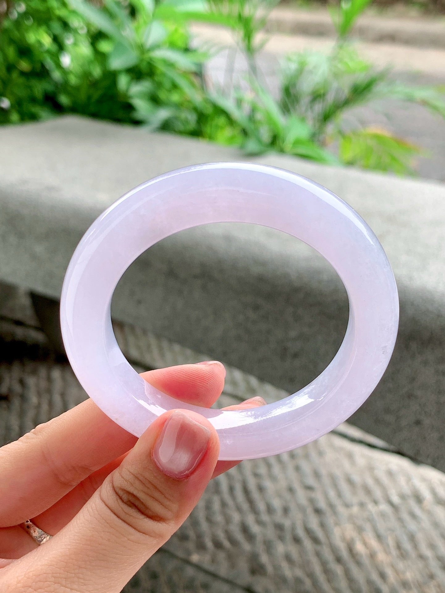 Yuanjiu Jewelry – Natural Jadeite Bracelet, Romantic Lavender Color, Elegant and Charming