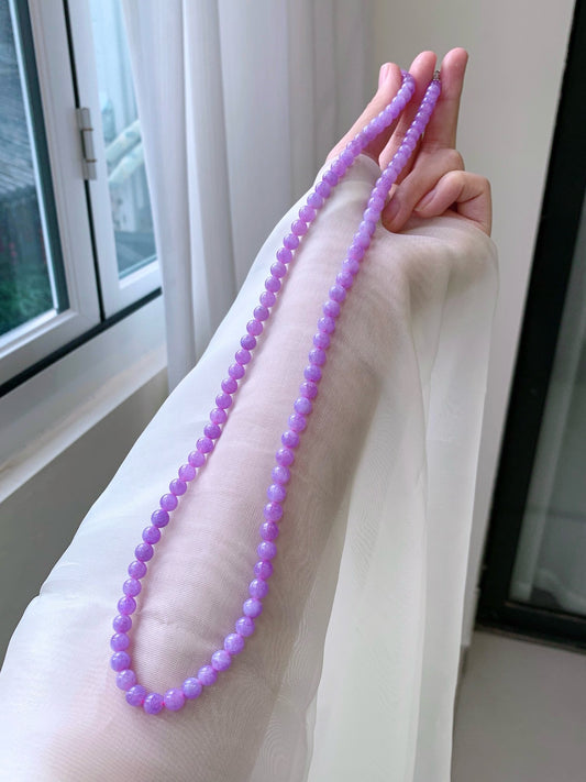 [Yuanjiu Jewelry] Natural violet jadeite beads, high-end jadeite, dreamy and sweet