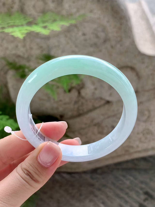 Yuanjiu Jewelry - Natural Floating Purple Circular Jade Bangle, Elegant and Beautiful