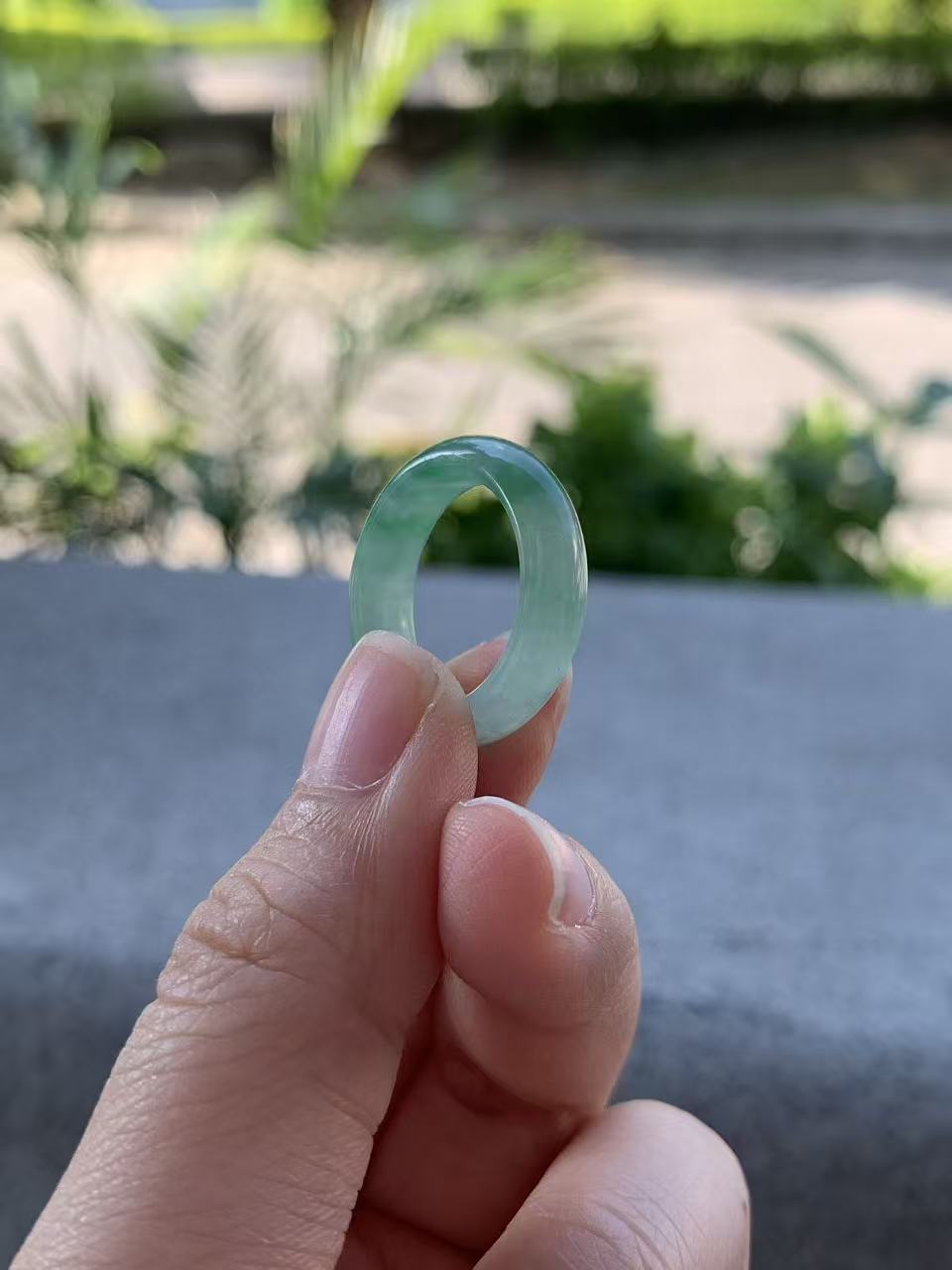 Yuanjiu Jewelry - Natural Jadeite Ring with Floating Green, Elegant and Refined