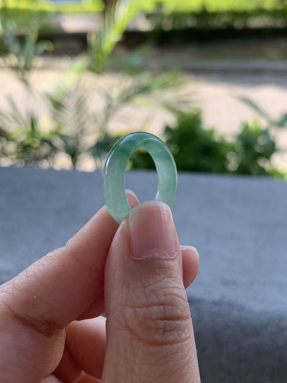Yuanjiu Jewelry - Natural Jadeite Ring with Floating Green, Elegant and Refined