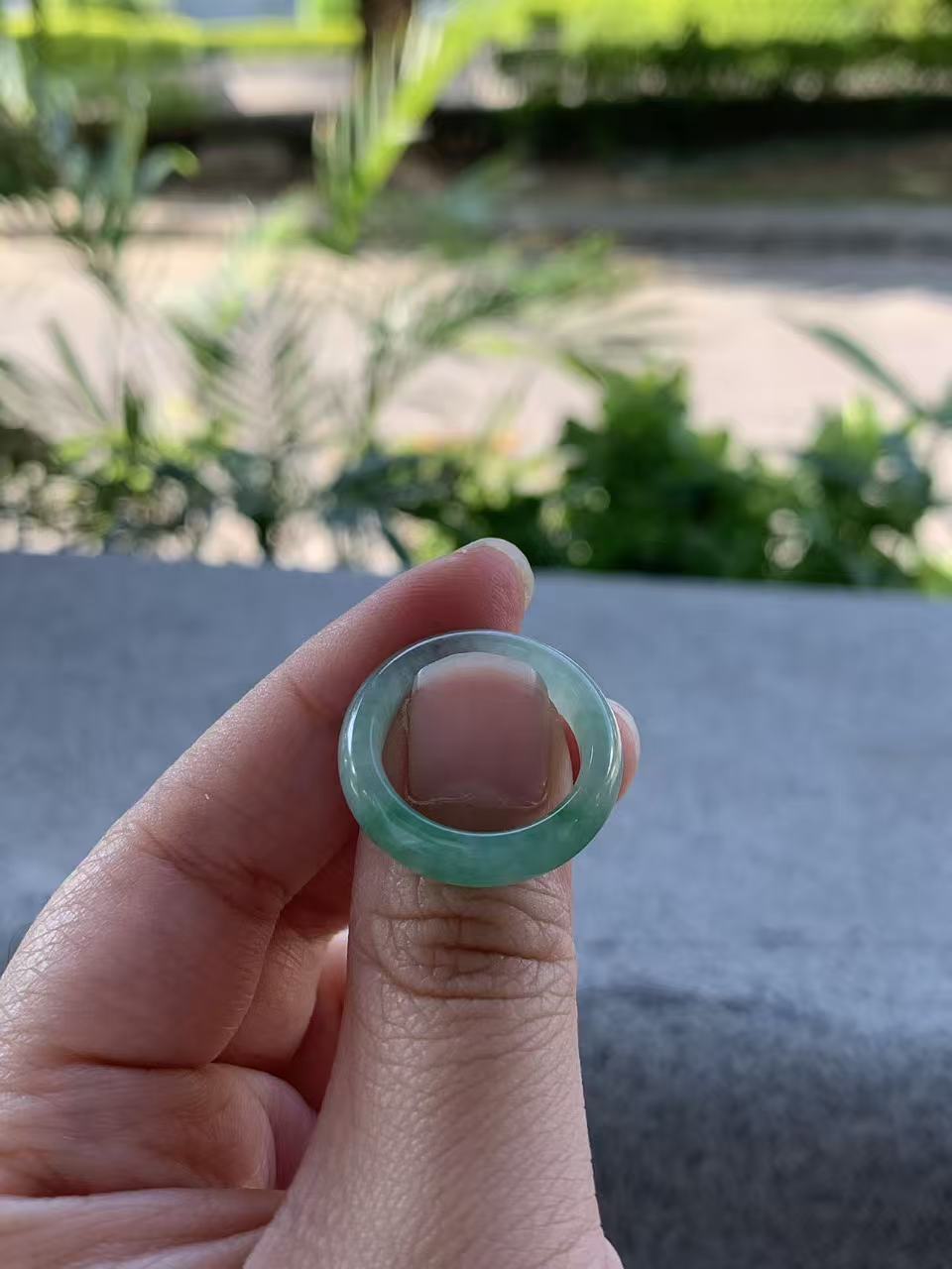 Yuanjiu Jewelry - Natural Jadeite Ring with Floating Green, Elegant and Refined