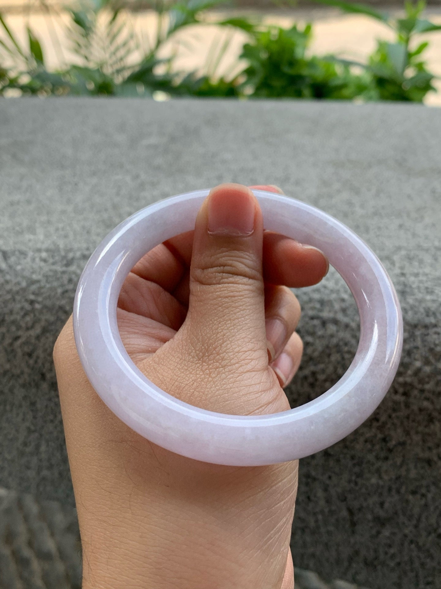 Yuanjiu Jewelry - Natural Violet Jadeite Bracelet, Romantic and Elegant.SIZE 56.6