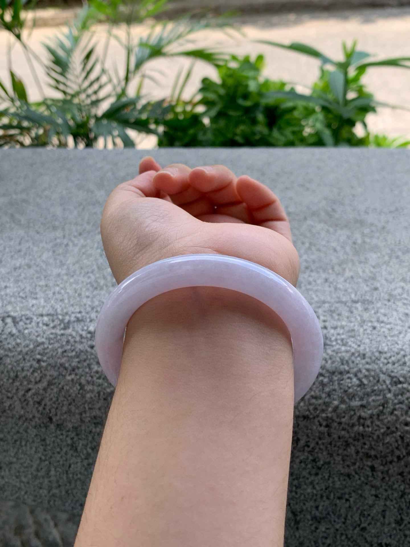 Yuanjiu Jewelry - Natural Violet Jadeite Bracelet, Romantic and Elegant.SIZE 56.6