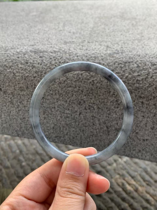 Yuanjiu Jewelry – Natural "Black Chicken" Jadeite Bracelet, Mysterious and Modern.SIZE 56