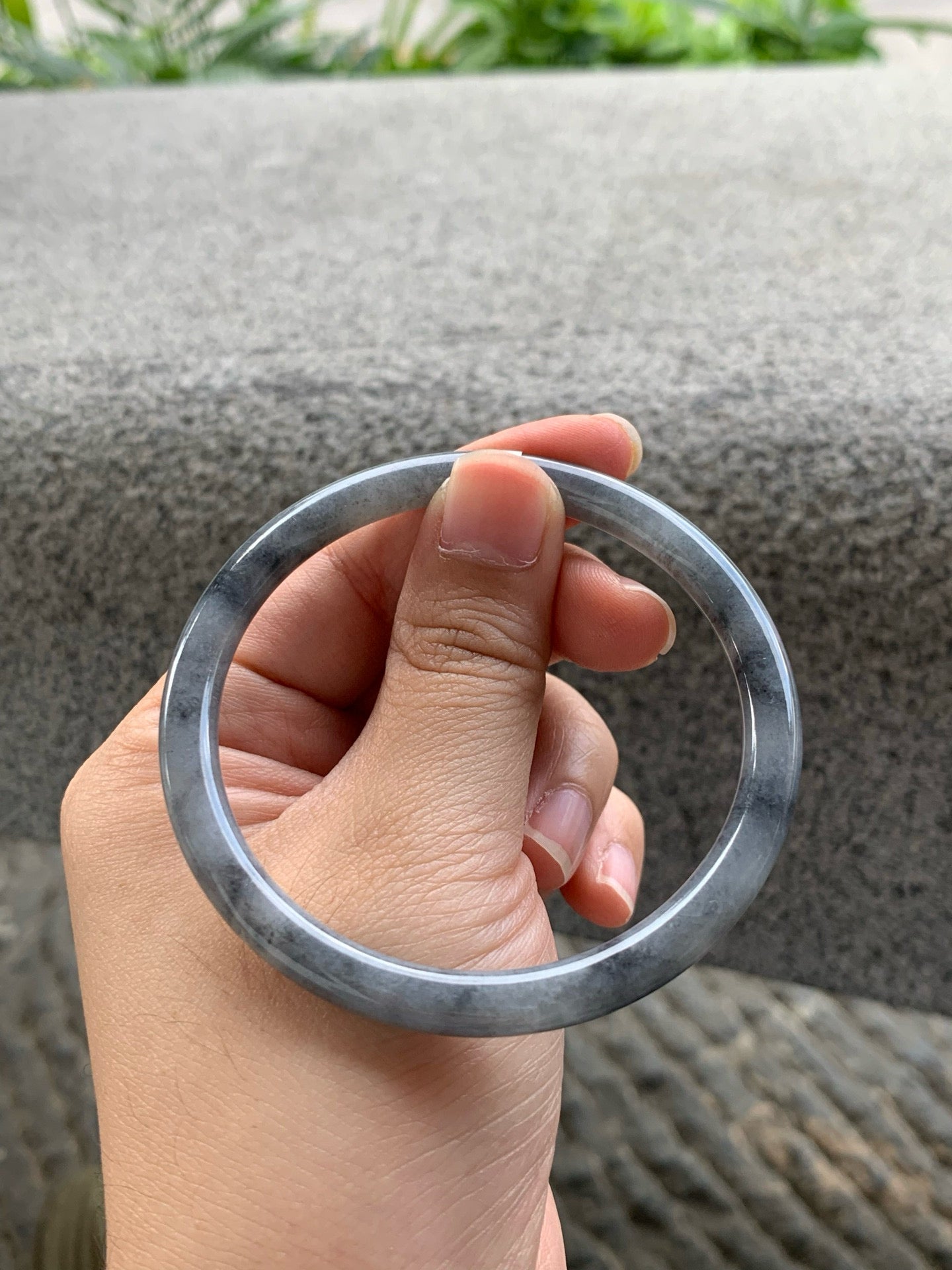 Yuanjiu Jewelry – Natural "Black Chicken" Jadeite Bracelet, Mysterious and Modern.SIZE 56