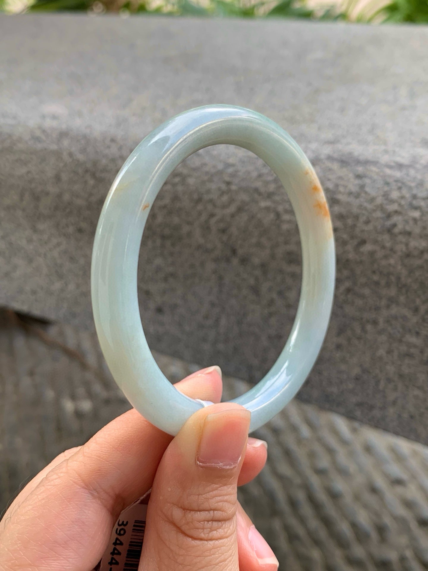 Yuanjiu Jewelry – Natural "Golden Speckled" Jadeite Bracelet, Luxurious and Elegant. SIZE 58