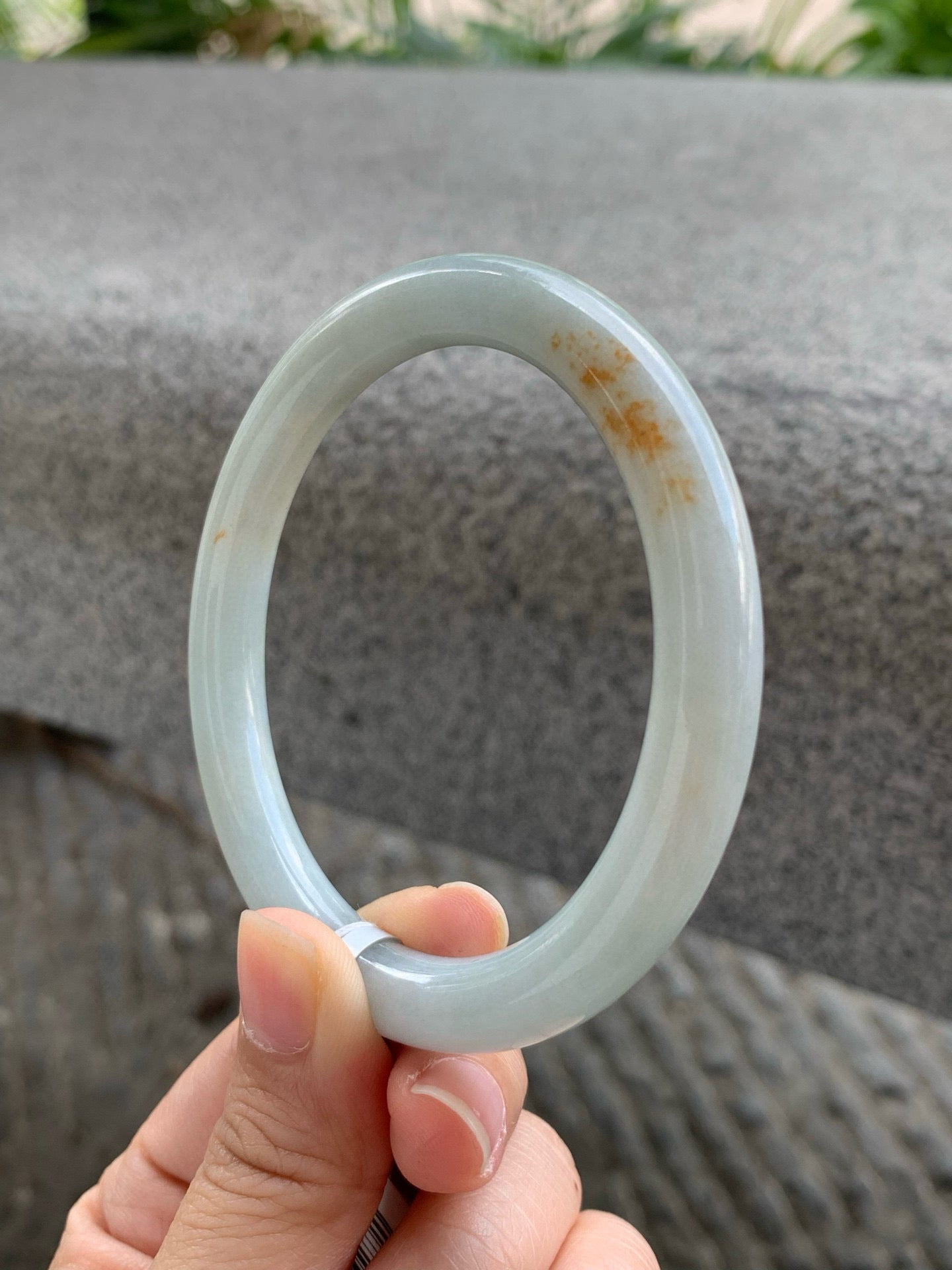 Yuanjiu Jewelry – Natural "Golden Speckled" Jadeite Bracelet, Luxurious and Elegant. SIZE 58