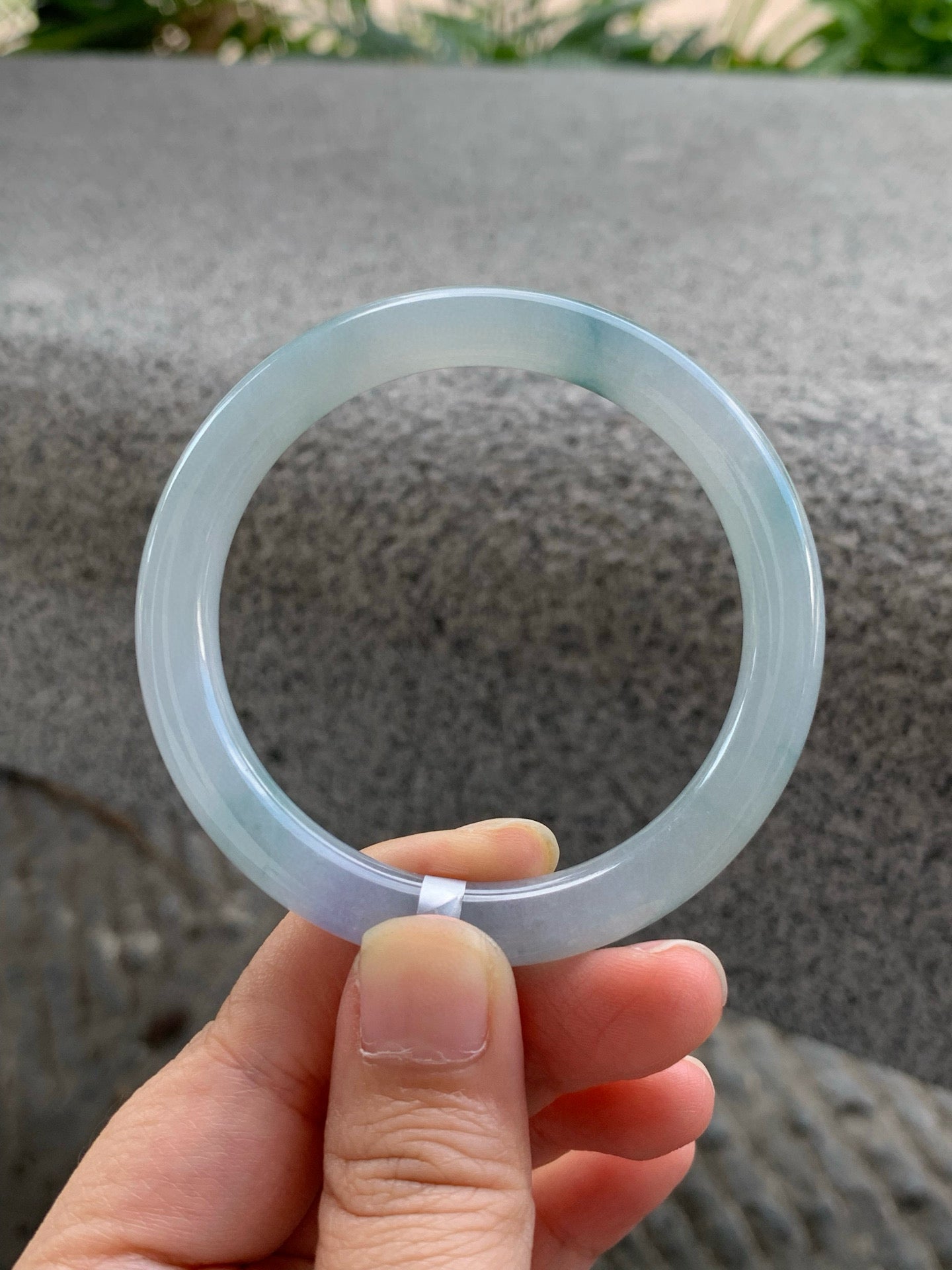 Yuanjiu Jewelry - Natural "Floating Floral" Jadeite Bracelet, Elegantly Poetic. SIZE 52